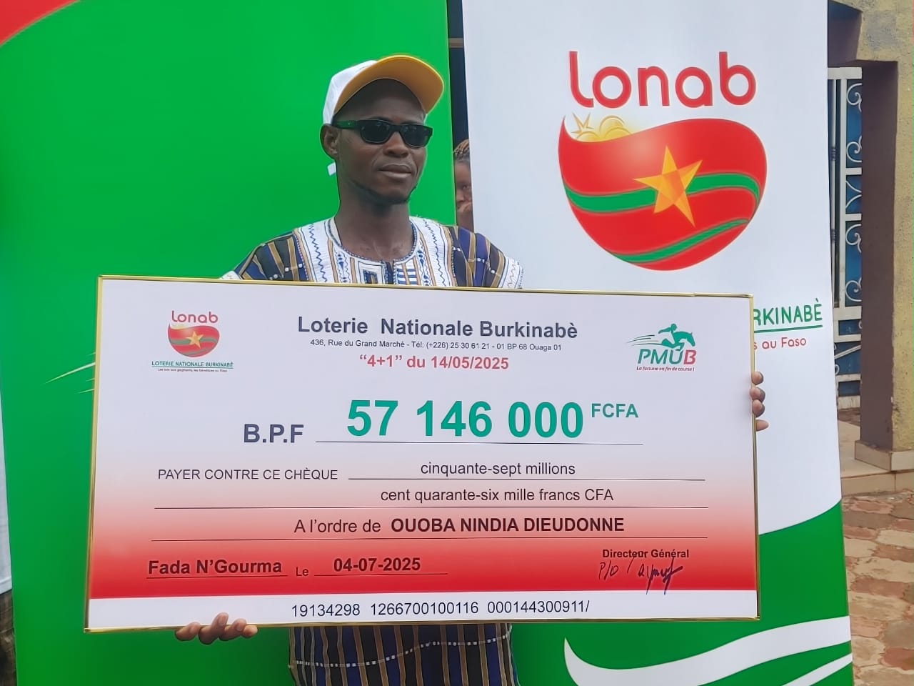 OUOBA Dieudonné Nindjoa, heureux gagnant