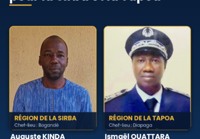 Auguste Kinda et Ismaël Ouattara nommés gouverneurs de la Sirba et de la Tapoa